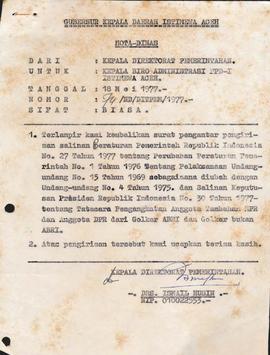 Pengembalian Surat Pengantar Tentang Pengiriman Salinan Presiden ...