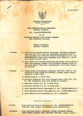 Surat — Surat Keputusan Otorisasi. Surat Keputusan Menteri Penerangan Republik Indonesia, Tentari...