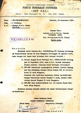 berkas 209.17 - Surat — surat tentang Fraksi Partai Demokrasi Indonesia dalam Dewan Perwakilan Ra...
