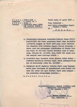 Surat-surat tentang kependudukan antara lain perobahan nama Liong Lek menjadi Dariek.  1