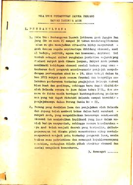 Buku tentang pola umum jangka panjang Daerah Istimewa Aceh, jangka menengah dan pola dasar pemban...