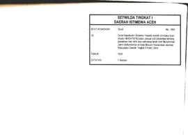 Surat Keputusan Gubemur Kepala daerah isilmewa Aceh (Kode HM/DA/1976) bulan Januari s/d Desember ...