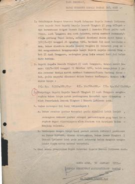 Surat Keputusan Gubemur Aceh Bulan Oktober 1976 tentang penghapusan secara resmi desa/kampung Kru...