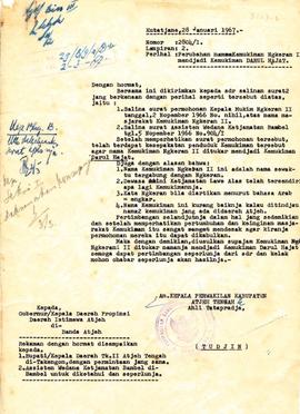 berkas 31/3 - Penggantian nama Kemukiman Ngkeran II Kecamatan Bambel menjadi Kemukiman Darul Haya...