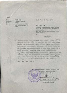 Surat-surat sehubungan dengan perubahan nama warga Negara Tionghoa menjadi WNI dalam Propinsi Dae...