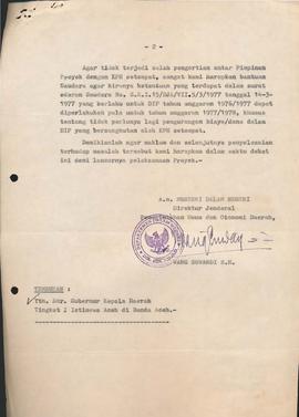 Berkas tentang proyek penyempurnaan prasarana fisik Pamong Praja Daerah Istimewa Aceh.  1
