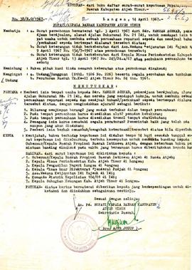 berkas 41/4 - Surat-surat masalah izin usaha dalam Kabup..ten/Kotamadya Tk. II Acen Timur, Aceh B...