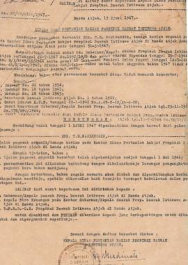berkas 66/6 - Kumpulan salinan SK Kepala Dinas Pertanian Rakyat Propinsi Daerah Istimewa Aceh ten...