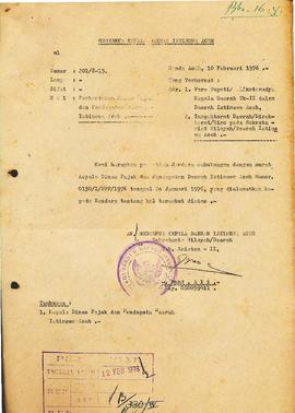 berkas 42/7 - Berkas sehubungan dengan pembentukan dinas pajak dan pendapatan Daerah Istimewa Ace...