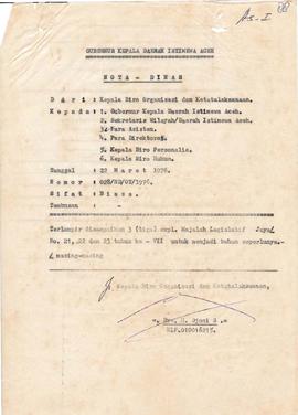 berkas 243.19 - Kumpulan Nota Dinas Kepala Biro Organisasi dan Ketatalaksanaan dalam Provinsi Dae...