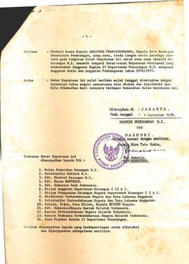 Surat — Surat Keputusan Otorisasi. Surat Keputusan Menteri Penerangan Republik Indonesia, Tentari...