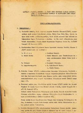 berkas 211.17 - Laporan Panitia khusus I — VII / 1977 Dewan Perwakilan Rakyat Daerah Provinsi Dae...