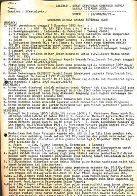 Surat Keputusan Gubemur Kepala daerah isilmewa Aceh (Kode HM/DA/1976) bulan Januari s/d Desember ...