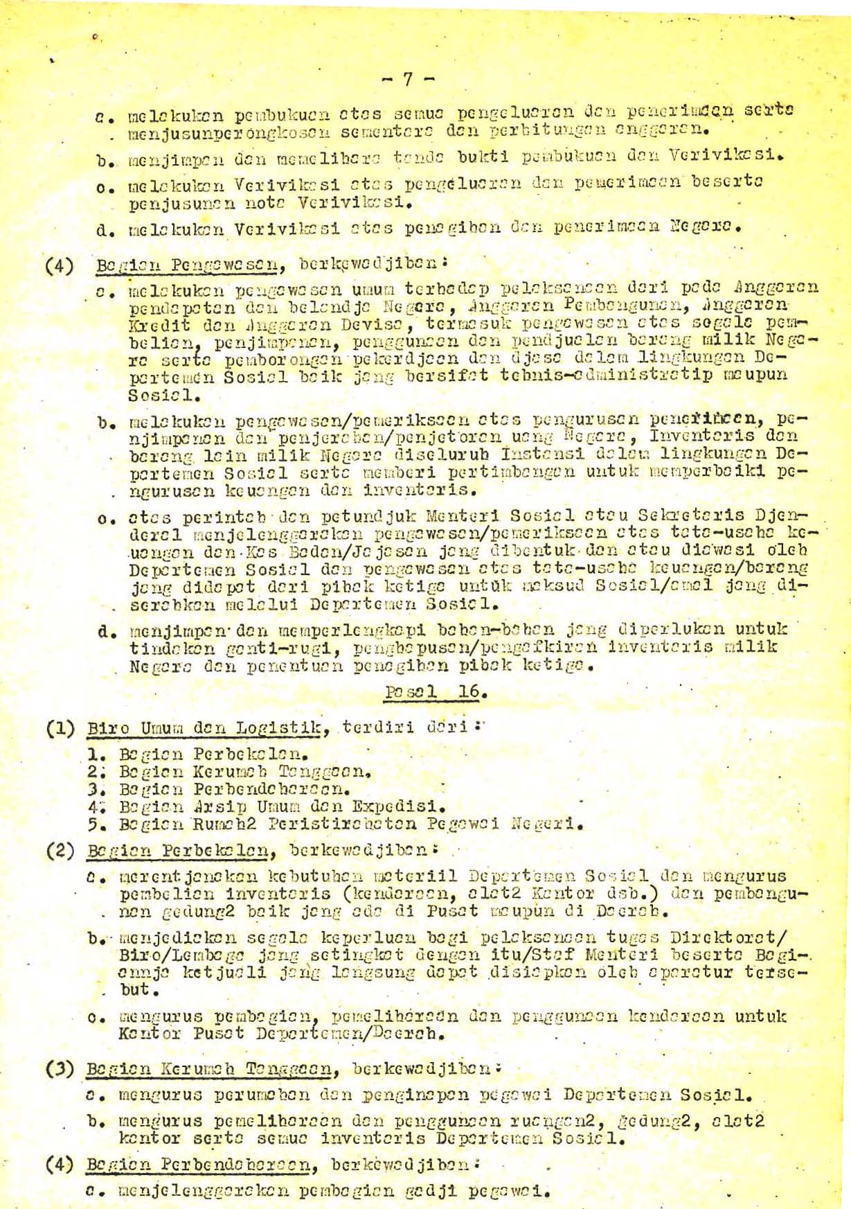 Berkas 43/4 - Peraturan Menteri Sosial No.15 Tahun 1967 Tentang Susunan ...