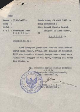 Surat-surat sehubungan dengan daftar nama-nama partai daerah Propinsi Daerah stimewa Aceh.  5