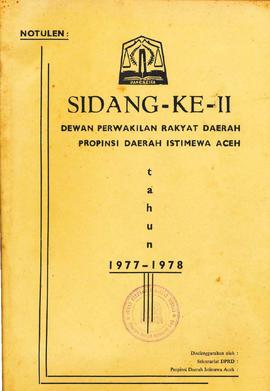 berkas 219.17 - Notulen Sidang ke — II Dewan Perwakilan Rakyat Daerah Provinsi Daerah Istimewa Ac...