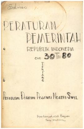 Surat Edaran Tentang Peraturan Disiplin Pegawai Negeri Sipil