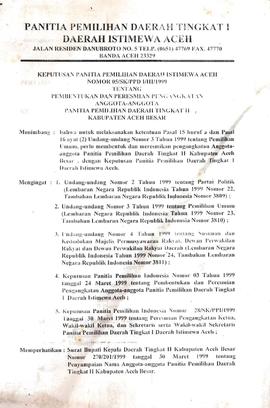 Surat-Surat yang sehubungan dengan pencalonan anggota DPRD hasil Pemilu di Propinsi Daeah Istimew...