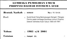 Surat-Surat yang berhubungan dengan petugas Pemilu path Lembaga Perni1ihan Umuni Daerah Istimewa ...