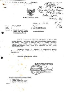 Surat-Surat yang sehubungan dengan pemungutan suara pada Lembaga Pemilihan Umum Daerah Istimewa A...