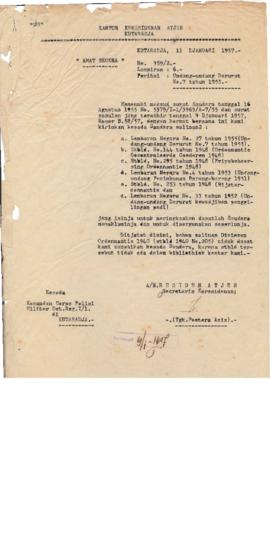 AC01-28/2- 28.2 - Surat tentang Undang-undang darurat No. 7 tahun 1955 1