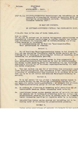 AC01-28/2- 28.5 - 1948 No. 144 GOEDEREN, DISTRIBUTIE. Voorzieningen met betrekking tot de verkoop...