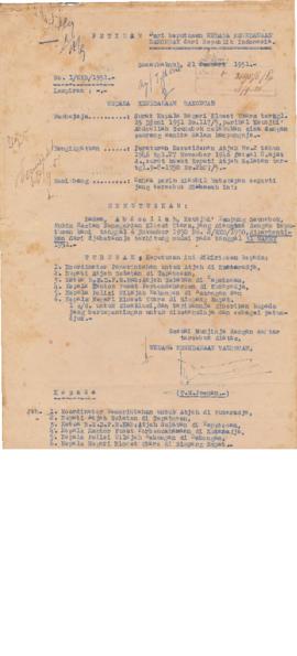 AC01-39/3- 39.71 - Keputusan Wedana Kewedanaan Bakongan Republik Indonesia No.1/WKB/1951. 1