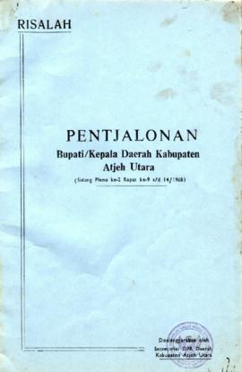 AC08-229 - Berkas sehubungan dengan pencalonan Bupati / Kepala Daerah Kabupaten Aceh Utara An.Tgk...