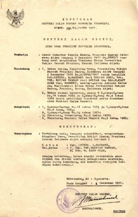 AC08-14 - Keputusan Mendagri Republik Indonesia No. 333/Pada tahun 1971 tentang Pelantikan Ketua,...