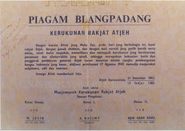 Berkas AC.09.4.6 - Piagam Blang Padang, Atas Nama Musjawarah Kerukunan Rakjat Atjeh, Atjeh Daruss...