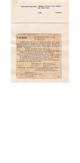 AC01-219/13- 219.21 - Maklumat,Gubernur Militer Aceh Langkat dan Tanah Karo 1