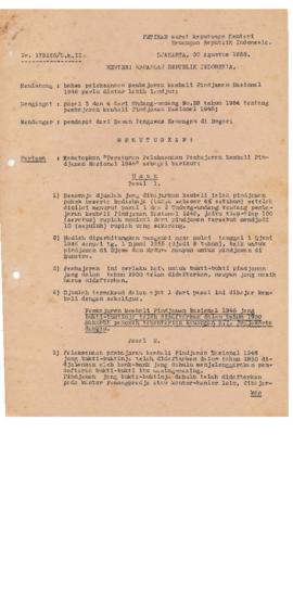 AC01-109/7- 109.2 - Surat Keputusan Menteri Keuangan Republik Indonesia,tanggal 30 Agustus 1955 N...