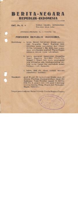 AC01-29/3- 29.8 - Berita Negara Republik Indonesia Tahun 1947 No.5 1